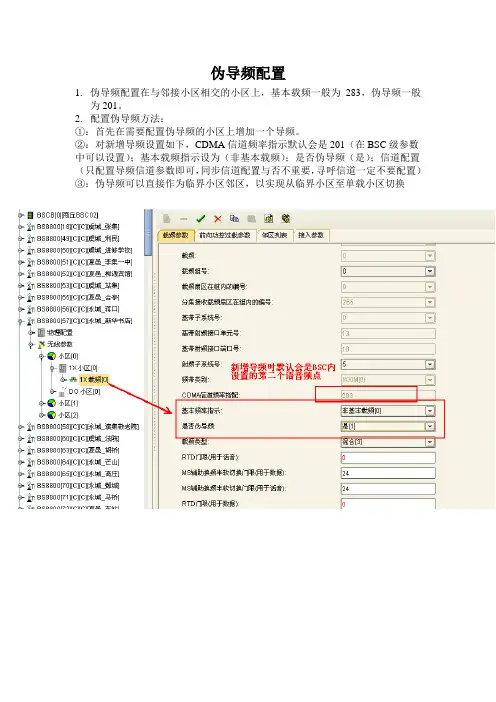 ZTE伪导频及异频配置