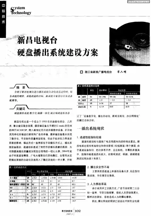 新昌电视台j硬盘播出系统建设方案