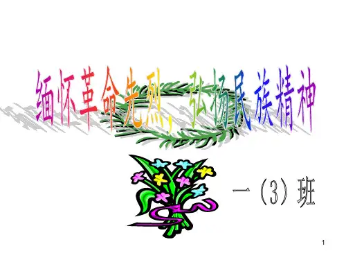 缅怀革命先烈,弘扬民族精神主题班会PPT课件