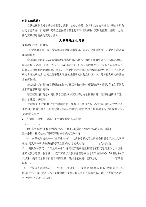 何为文献综述