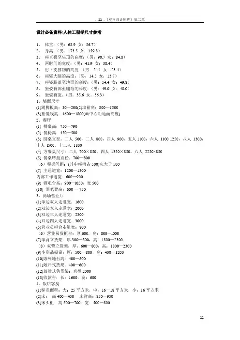 人体工程学尺度