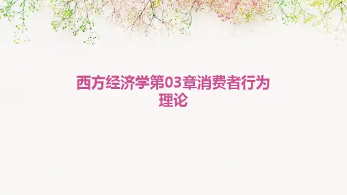 西方经济学第03章-消费者行为理论