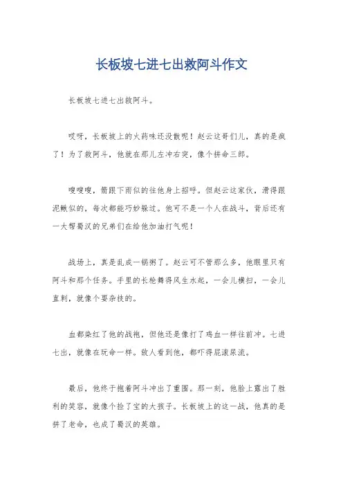 长板坡七进七出救阿斗作文