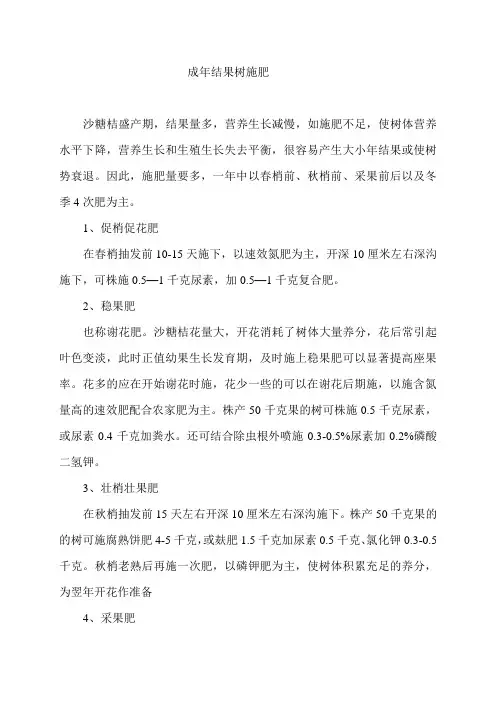 (003)沙糖桔成年挂果树施肥