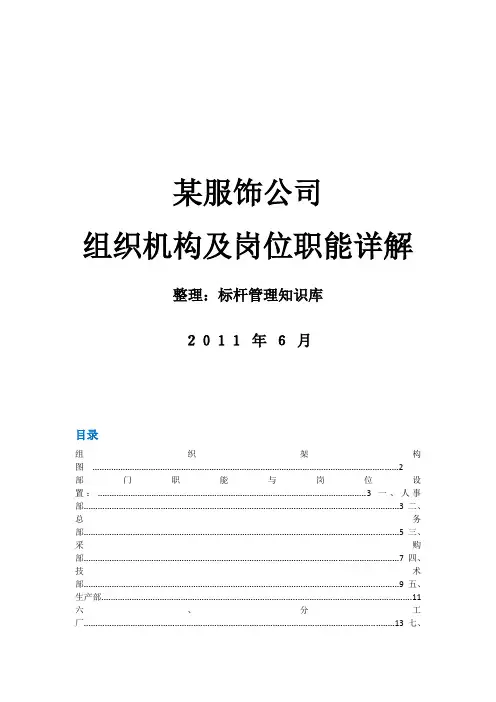 某服饰公司组织机构及职能讲解范文