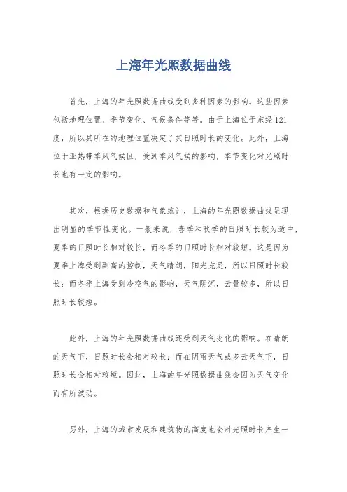 上海年光照数据曲线