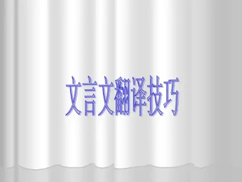 高考文言文翻译技巧ppt课件