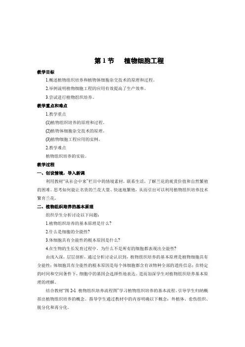 教学设计 _植物细胞工程