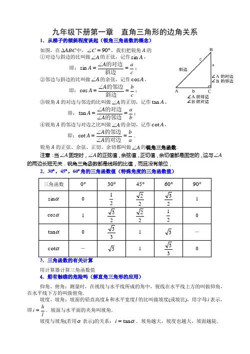 006九年级下册(基础知识归纳)
