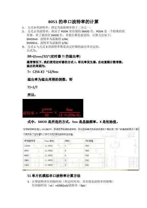 8051的串口波特率的计算(笔记版)