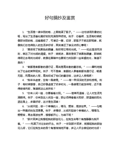 好句摘抄及鉴赏