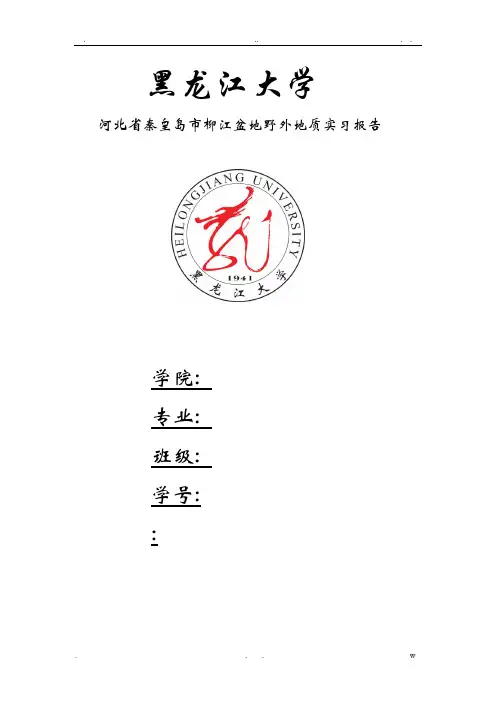 黑龙江大学秦皇岛柳江盆地实习报告