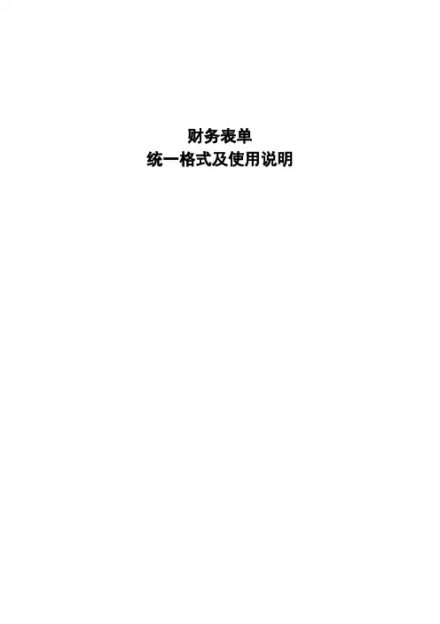 财务表单格式及其说明大全(共114页)