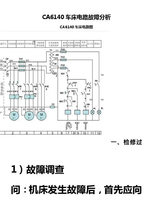 CA6140车床电路故障分析