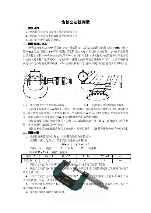 齿轮公法线测量