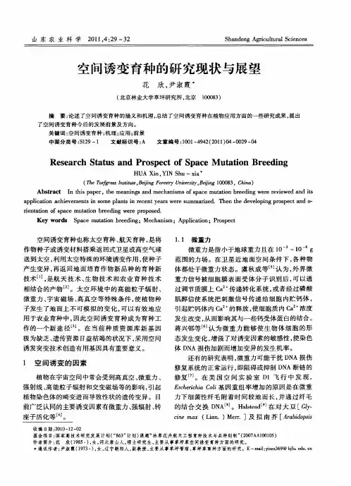 空间诱变育种的研究现状与展望