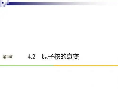 高中物理第4章从原子核到夸克4.2原子核的衰变课件沪科版选修3_5