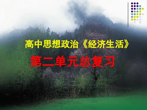 高中思想政治《经济生活》第二单元总复习PPT