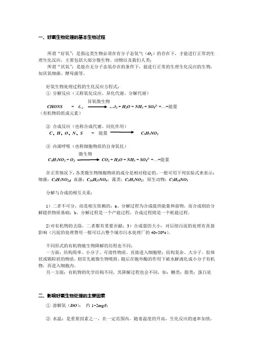 好氧生物处理的基本生物过程