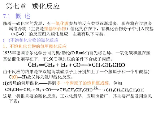 第七章---羰化反应综述