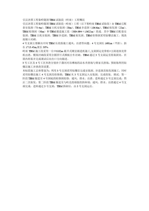 引汉济渭工程秦岭隧洞TBM试验段
