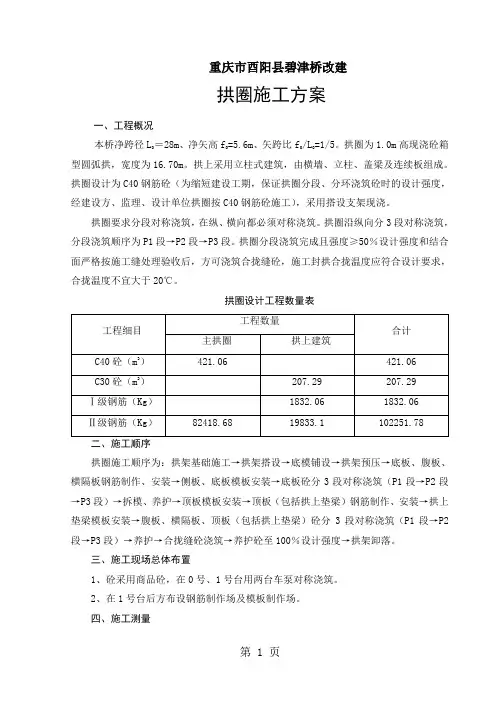 拱圈施工方案精品文档23页