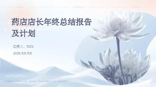 药店店长年终总结报告及计划PPT