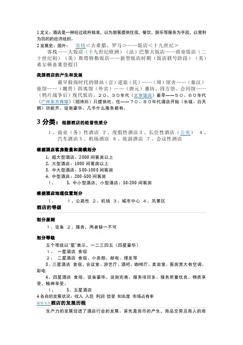 酒店发展史