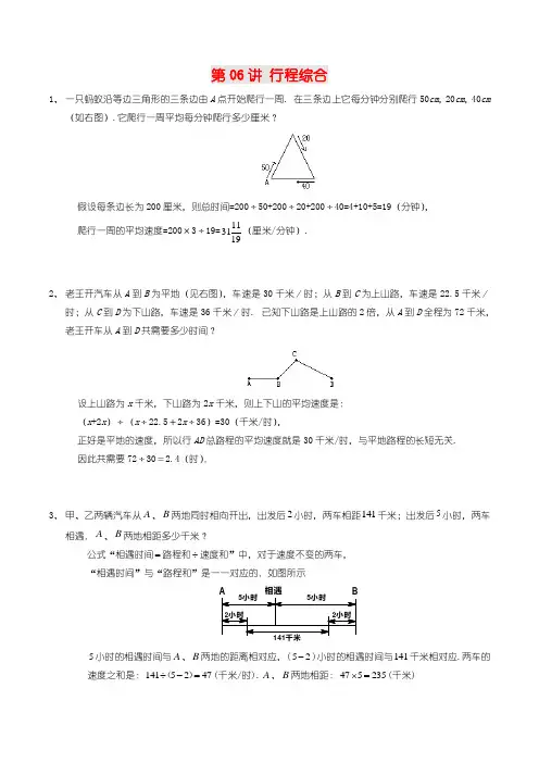 六年级下册数学试题-小升初能力训练：行程综合(解析版)全国通用