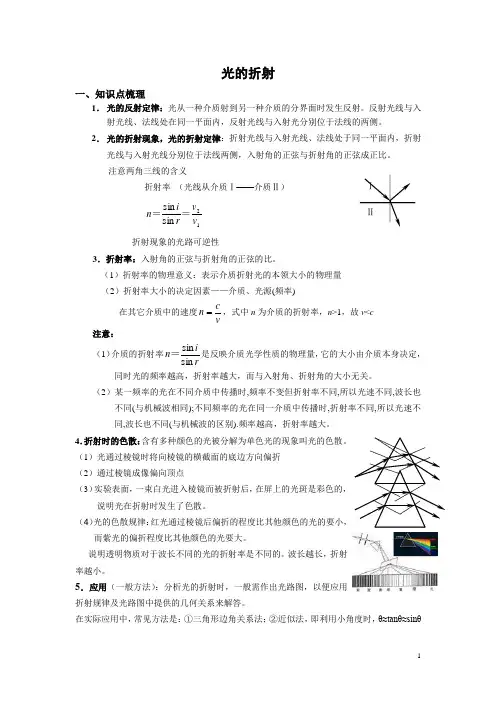 光的折射、衍射、干涉