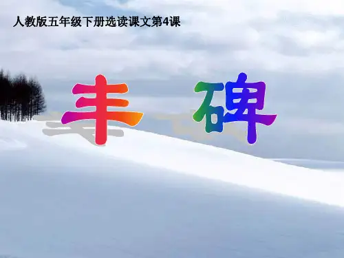 人教版五年级语文下册选读课文《丰碑》教学课件