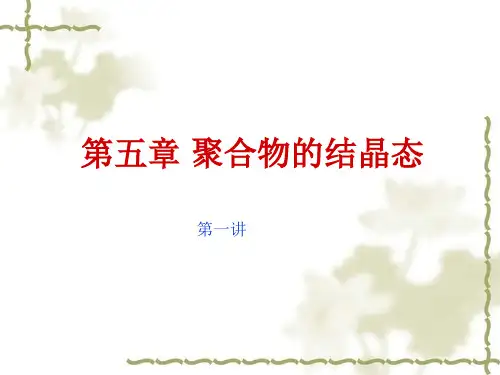 第六章 聚合物的结晶态 第一讲