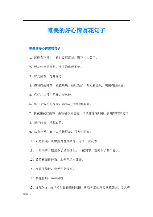 唯美的好心情赏花句子