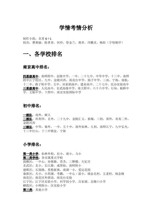 南京江宁初高中学情考情分析