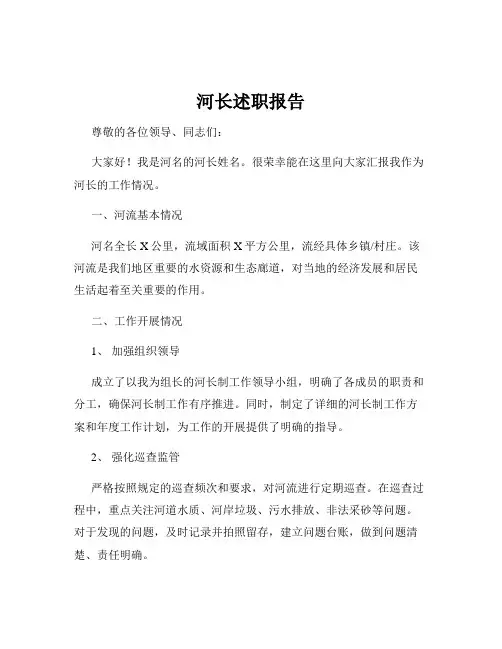 河长述职报告