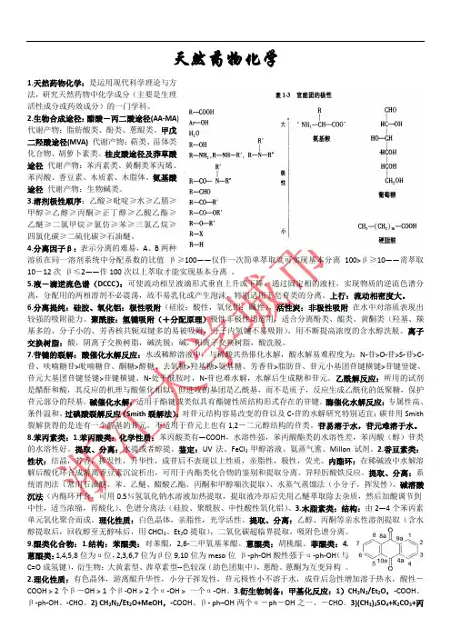 天然药化复习资料