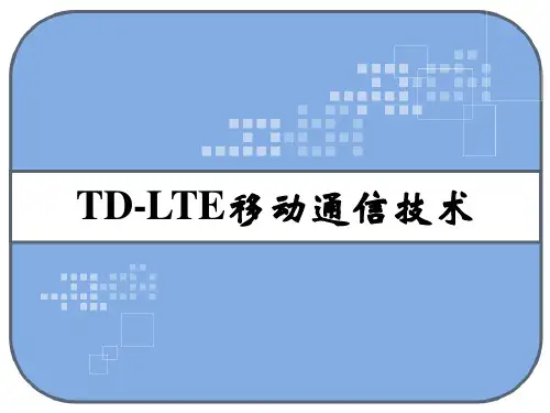 TD-LTE移动通信技术 LTE物理层概述、帧结构及资源分配 PPT