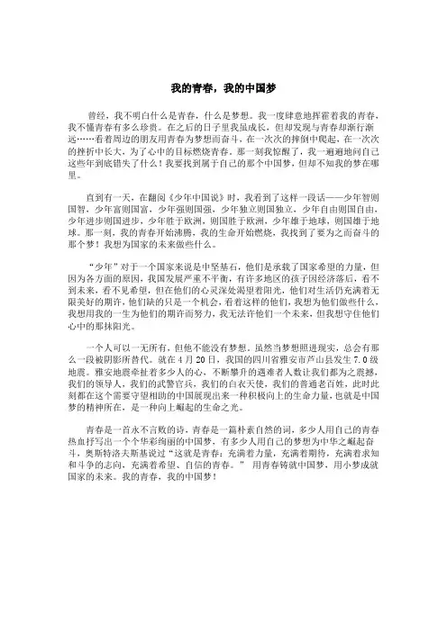 我的青春 我的中国梦