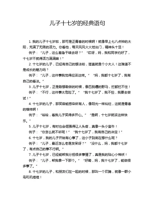 儿子十七岁的经典语句