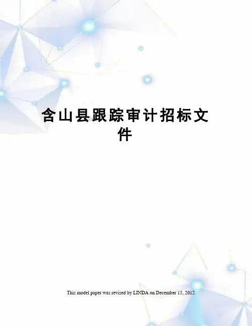 含山县跟踪审计招标文件