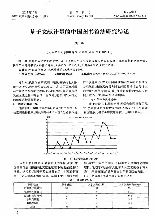 基于文献计量的中国图书馆法研究综述