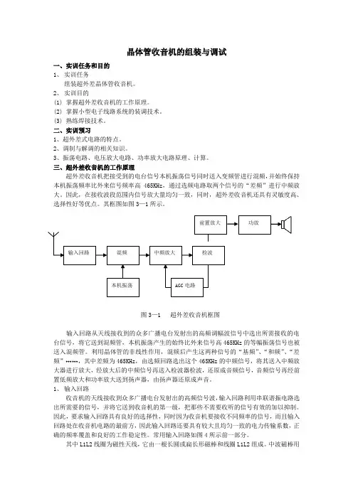 晶体管收音机的组装与调试.