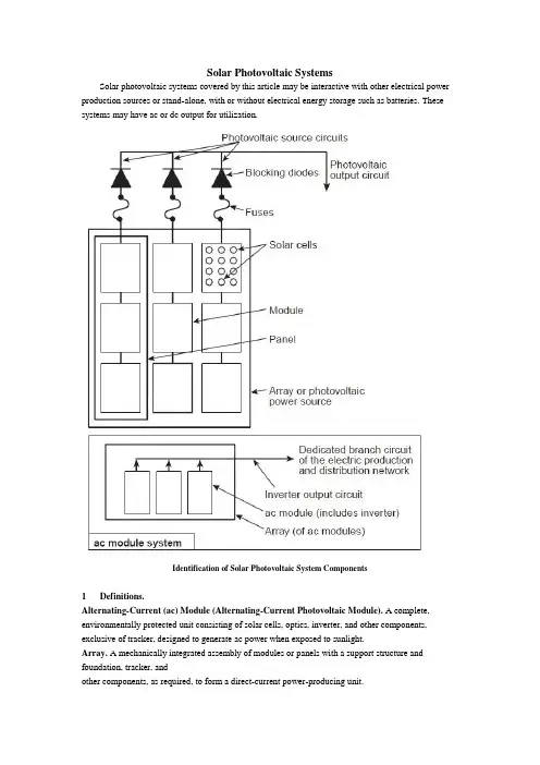 Solar Photovoltaic Systems