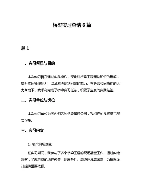 桥梁实习总结6篇