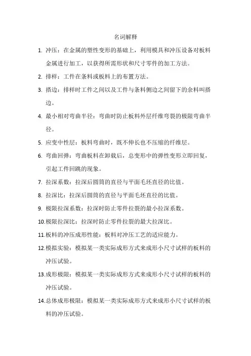 冲压名词解释
