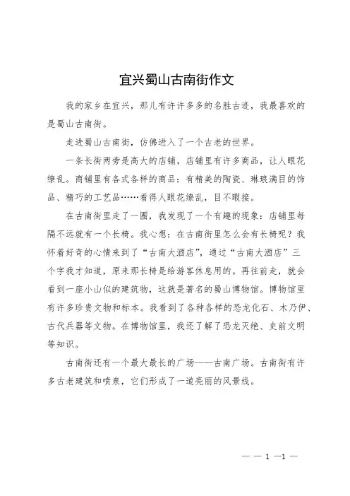 宜兴蜀山古南街作文