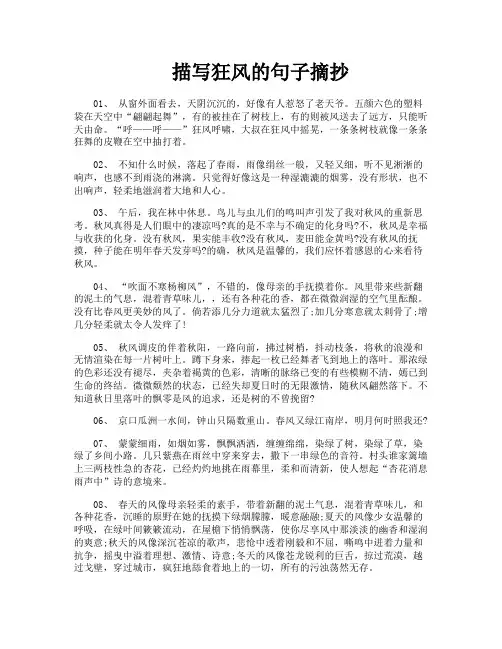 描写狂风的句子摘抄