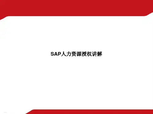 SAP人力资源授权讲解(PPT95页)