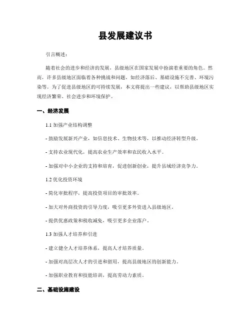 县发展建议书