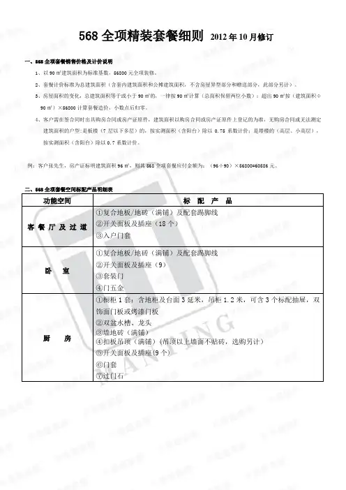 精装房屋装修套餐活动细则